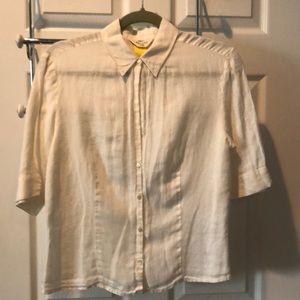 BB Irish Linen Short Sleeve Button Down Blouse
